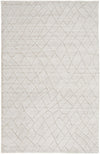 12' X 15' Ivory And Gray Striped Hand Woven Area Rug