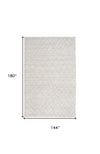 12' X 15' Ivory And Gray Striped Hand Woven Area Rug