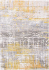 6' X 8' Gray and Yellow Abstract Non Skid Area Rug