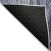 3' X 5' Denim Blue And Navy Blue Abstract Washable Indoor Outdoor Area Rug