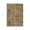 3' X 5' Brown And Beige Patchwork Washable Indoor Outdoor Area Rug