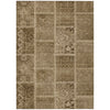 3' X 5' Brown And Beige Patchwork Washable Indoor Outdoor Area Rug