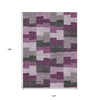 10' X 14' Merlot Mauve And Charcoal Geometric Washable Indoor Outdoor Area Rug