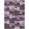 10' X 14' Merlot Mauve And Charcoal Geometric Washable Indoor Outdoor Area Rug