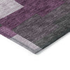 10' X 14' Merlot Mauve And Charcoal Geometric Washable Indoor Outdoor Area Rug