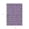 9' X 12' Purple And Lavender Striped Washable Indoor Outdoor Area Rug