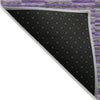 9' X 12' Purple And Lavender Striped Washable Indoor Outdoor Area Rug