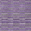 9' X 12' Purple And Lavender Striped Washable Indoor Outdoor Area Rug