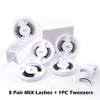 Wholesale Reusable Magnetic False Eyelashes 5 Pairs Magnetic Eyelash Kit Extension Tool Tweezers Makeup Set 5 Style Mink Lashes