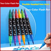 Double Tips Glitter Markers Pens Set, Bling Bling Marker Pen Quick Drying for Handbook, Diy Drawing,Coloring,And Poster Marker
