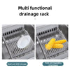 Stainless Steel Kitchen Sink Drain Rack Extendable Dish Drying Rack Drain Basket Fruit Vegetable Washing Drainer Storage Rack