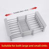 Stainless Steel Kitchen Sink Drain Rack Extendable Dish Drying Rack Drain Basket Fruit Vegetable Washing Drainer Storage Rack