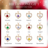 Forever Love Heart Necklaces for Women, Wedding Anniversary, Birthday Mothers Day Gifts for Mom, Mother, Wife, Girlfriend, S925 Silver Jewelry with Birthstone Pendant