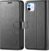 iPhone 11 Case Wallet with RFID Blocking, Card Slots, Magnetic Closure, and Shockproof TPU Interior - Black PU Leather Flip Cover (2019, 6.1 Inch)