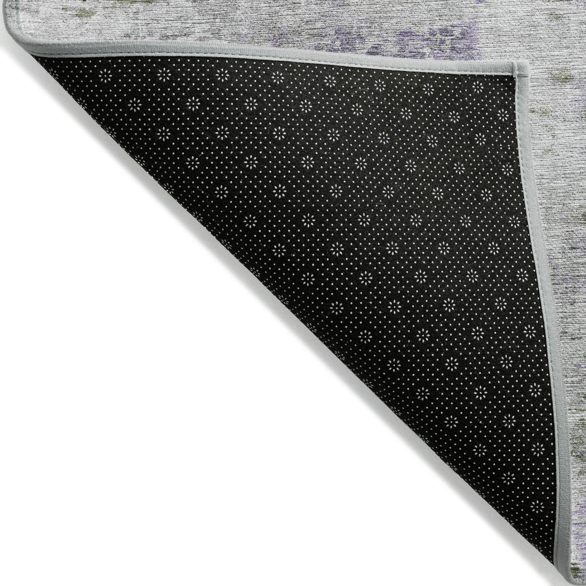 3' X 5' Olive Green And Gray Abstract Washable Indoor Outdoor Area Rug