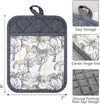 Pot Holders Set of 3 Silicone Printing Non Slip Heat Resistant, Yarm-Dyed Hot Pads Cotton Home Kitchen Cooking Barbecue Microwave Women Men Machine Washable BBQ Grilling. (Gray Potholders)
